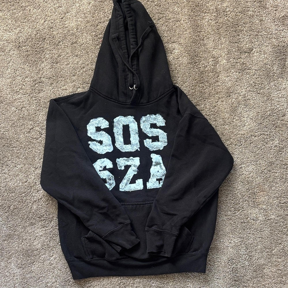 SOS SZA Black Hoodie with Blue Graphic limited edition